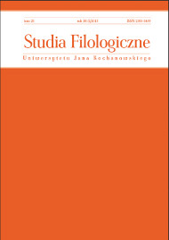 Zdjęcie okładki czasopisma pt. Studia Filologiczne UJK
